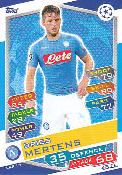 Dries Mertens SSC Napoli 2016/17 Topps Match Attax CL #NAP13